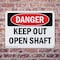 Signmission Keep Out Open Shaft Danger Sign, Plastic, 10in W x 7in L, 2PK OS-2PACK-DS-P-710-L-2481 - alternate 2